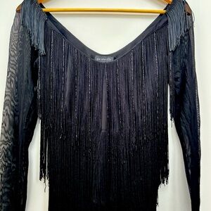 1920’s flapper style black fringe & beading cocktail dress
Per Una Marks & Spen